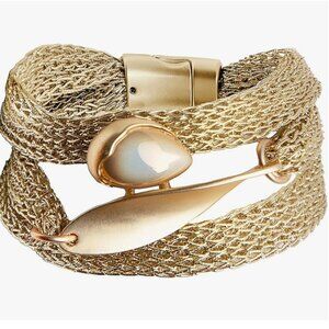 Gold Bracelet Multi Chain Mesh
